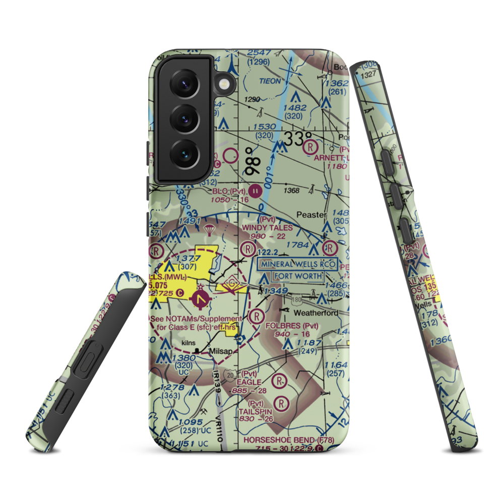 Windy Tales Airport (TX34) VFR Sectional Samsung Phone Case Samsung Galaxy S22 Plus model shown