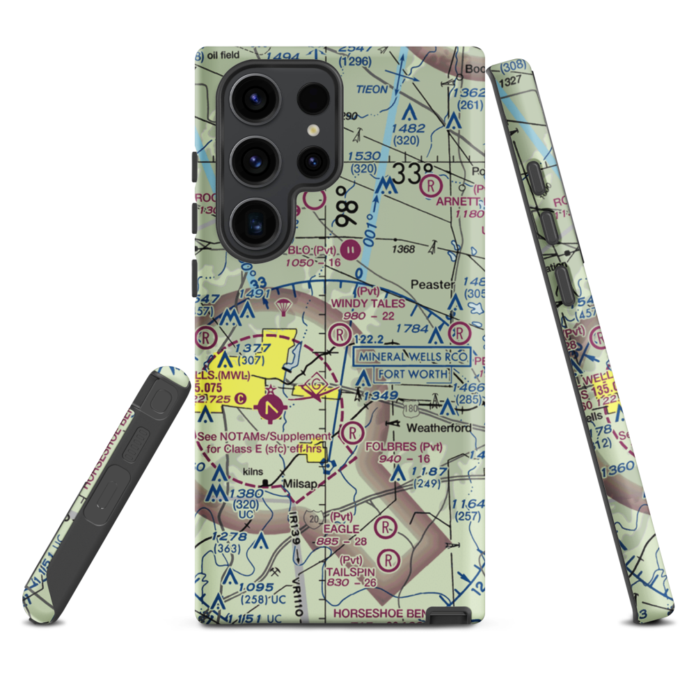 Windy Tales Airport (TX34) VFR Sectional Samsung Phone Case Samsung Galaxy S23 Ultra model shown