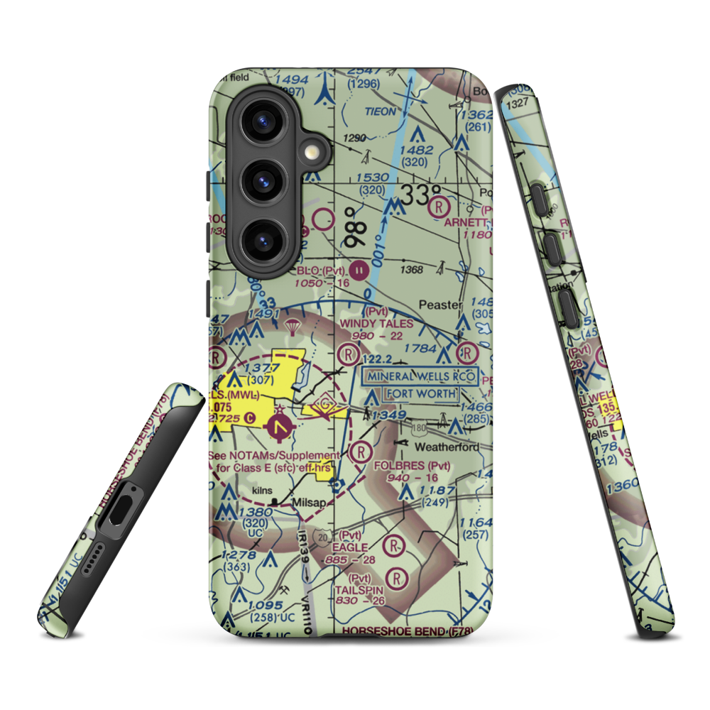 Windy Tales Airport (TX34) VFR Sectional Samsung Phone Case Samsung Galaxy S24 Plus model shown