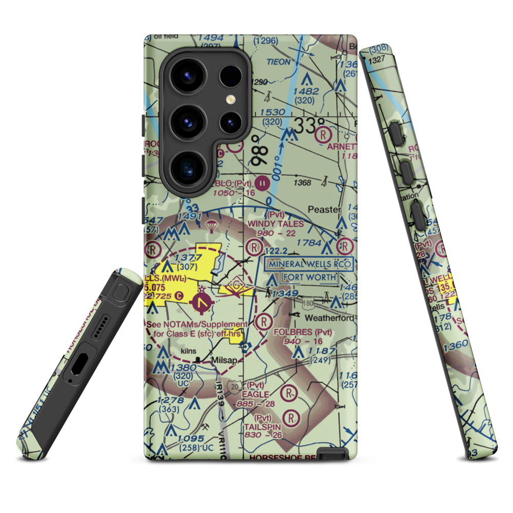 Windy Tales Airport (TX34) VFR Sectional Samsung Phone Case Samsung Galaxy S24 Ultra model shown