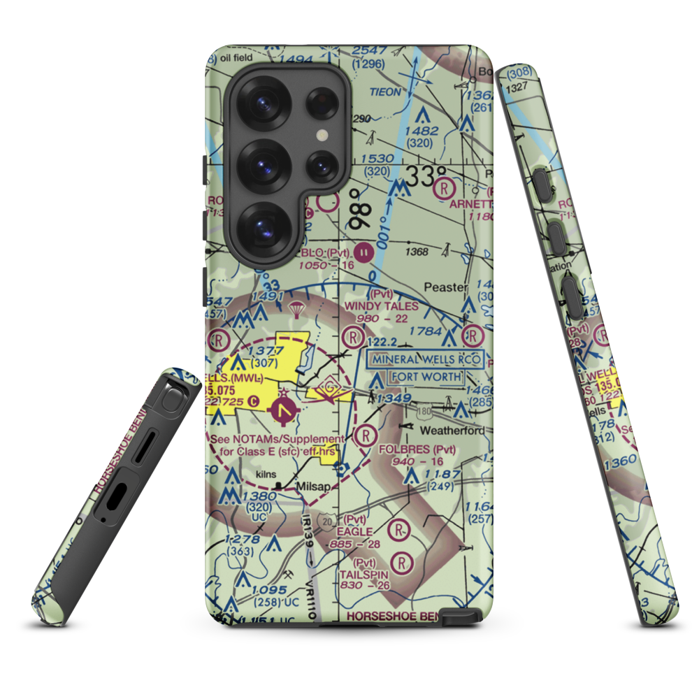 Windy Tales Airport (TX34) VFR Sectional Samsung Phone Case Samsung Galaxy S25 Ultra model shown