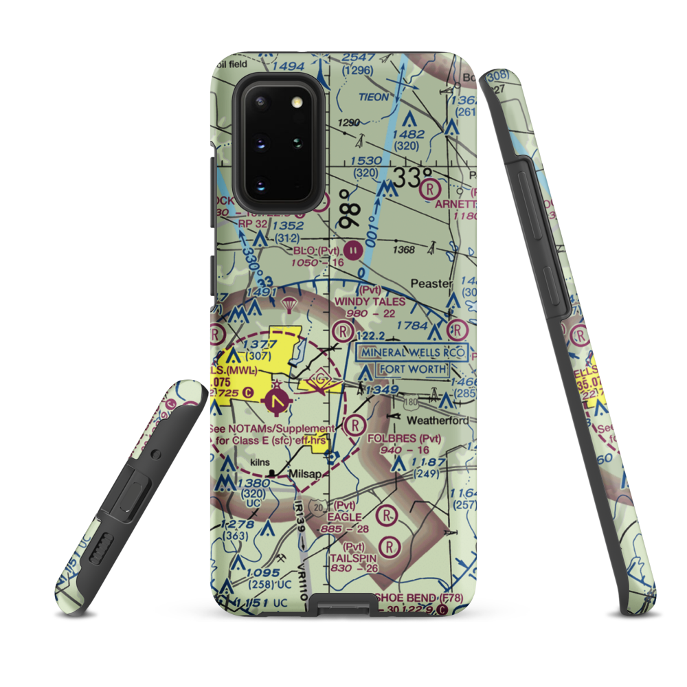 Windy Tales Airport (TX34) VFR Sectional Samsung Phone Case Samsung Galaxy S20 Plus model shown