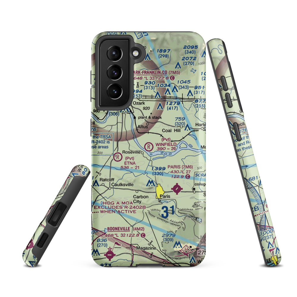 Winfield Airpark (54AR) VFR Sectional Samsung Phone Case Samsung Galaxy S21 FE model shown