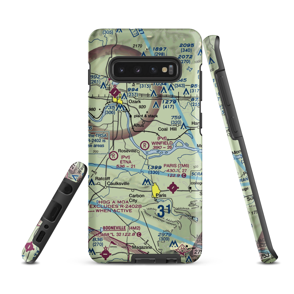 Winfield Airpark (54AR) VFR Sectional Samsung Phone Case Samsung Galaxy S10 Plus model shown