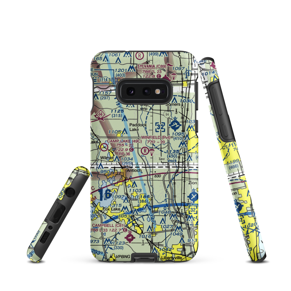 Winfield Airport (WI58) VFR Sectional Samsung Phone Case Samsung Galaxy S10e model shown