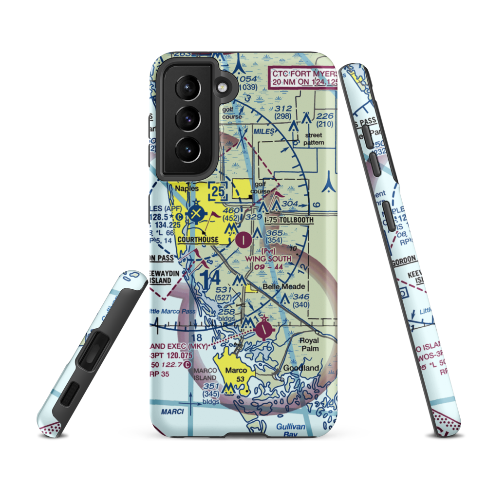 Wing South Airpark (FA37) VFR Sectional Samsung Phone Case Samsung Galaxy S21 FE model shown