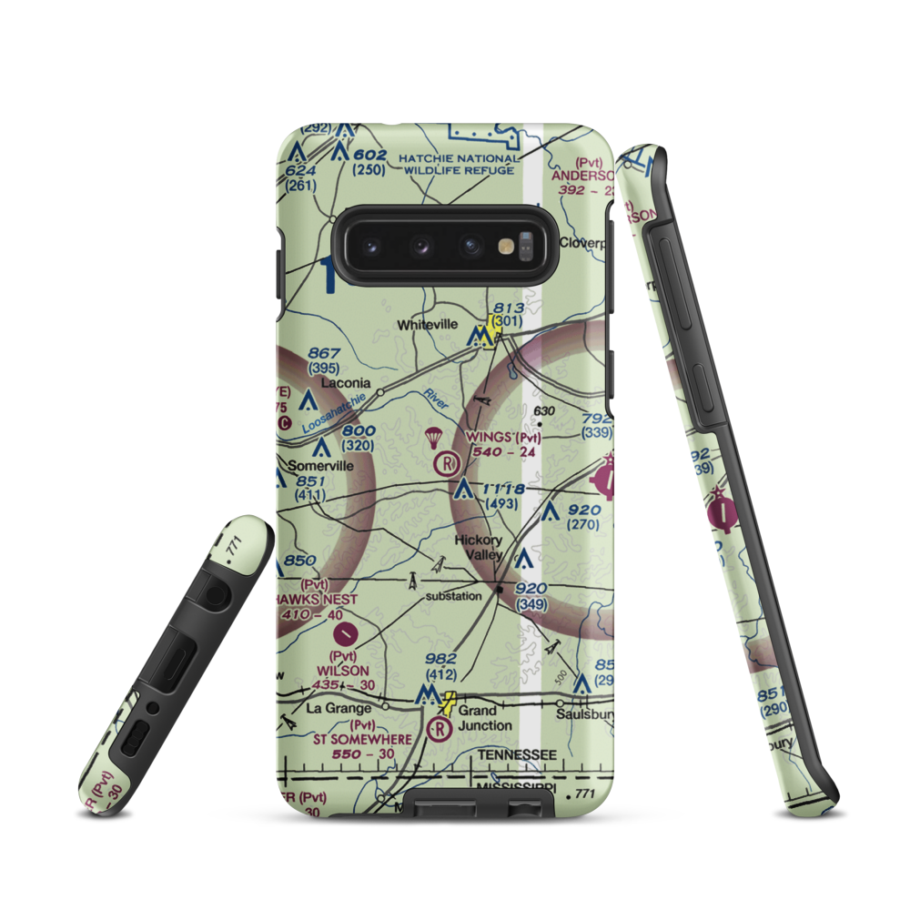 Wings Field (2TN2) VFR Sectional Samsung Phone Case Samsung Galaxy S10 model shown