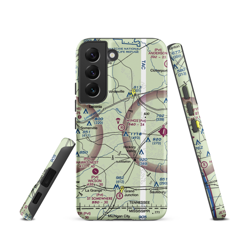 Wings Field (2TN2) VFR Sectional Samsung Phone Case Samsung Galaxy S22 model shown