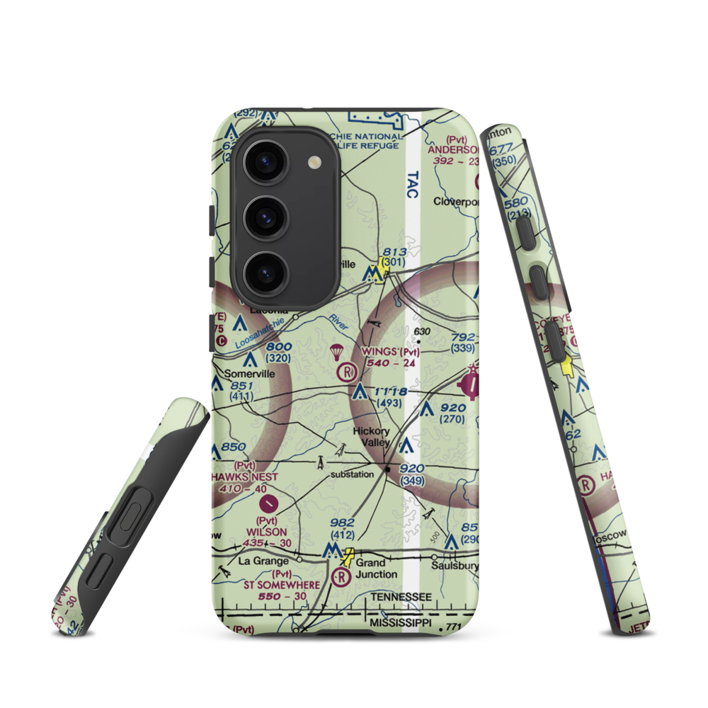 Wings Field (2TN2) VFR Sectional Samsung Phone Case Samsung Galaxy S23 model shown