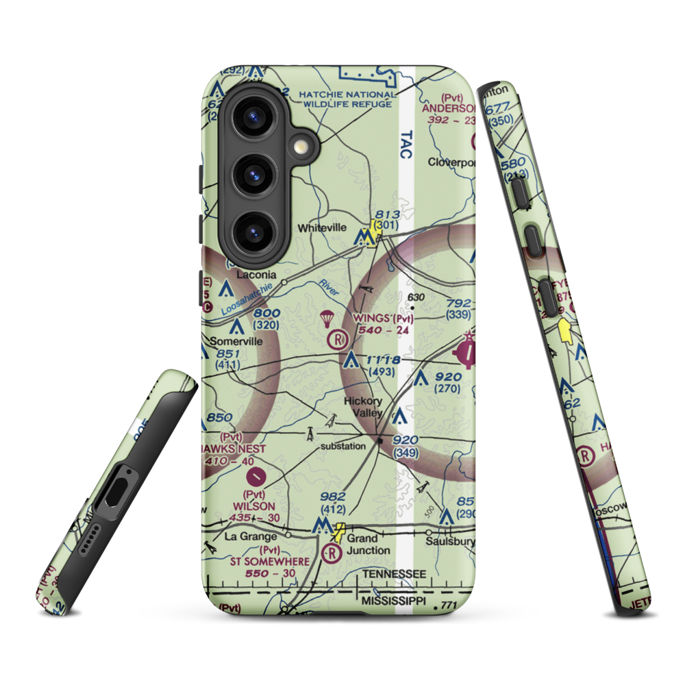 Wings Field (2TN2) VFR Sectional Samsung Phone Case Samsung Galaxy S24 Plus model shown