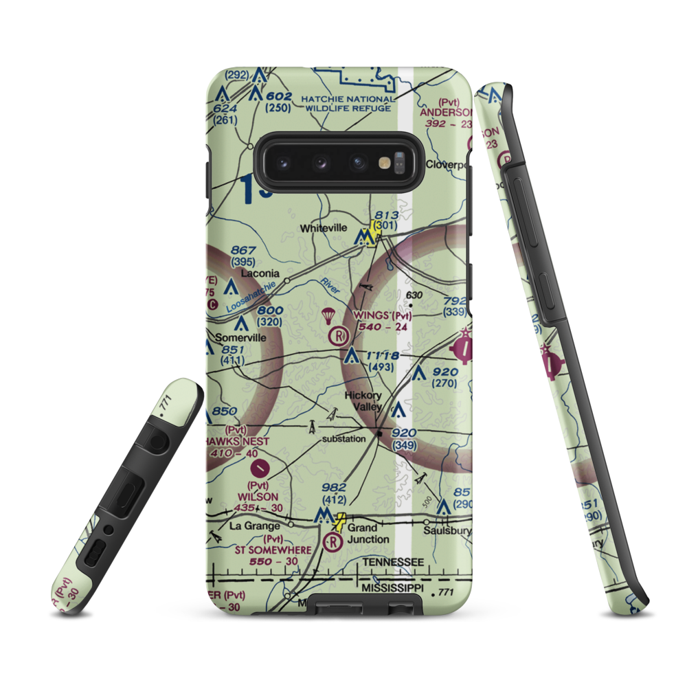 Wings Field (2TN2) VFR Sectional Samsung Phone Case Samsung Galaxy S10 Plus model shown