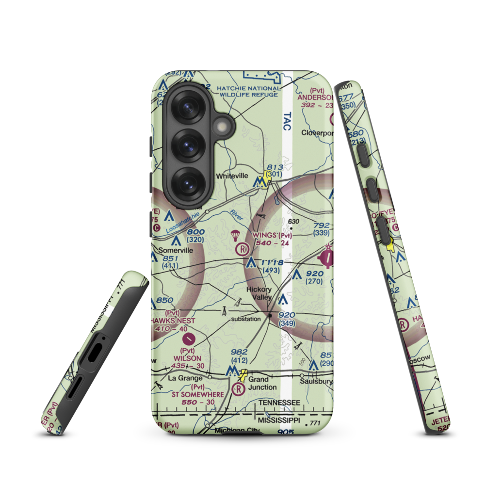 Wings Field (2TN2) VFR Sectional Samsung Phone Case Samsung Galaxy S25 model shown