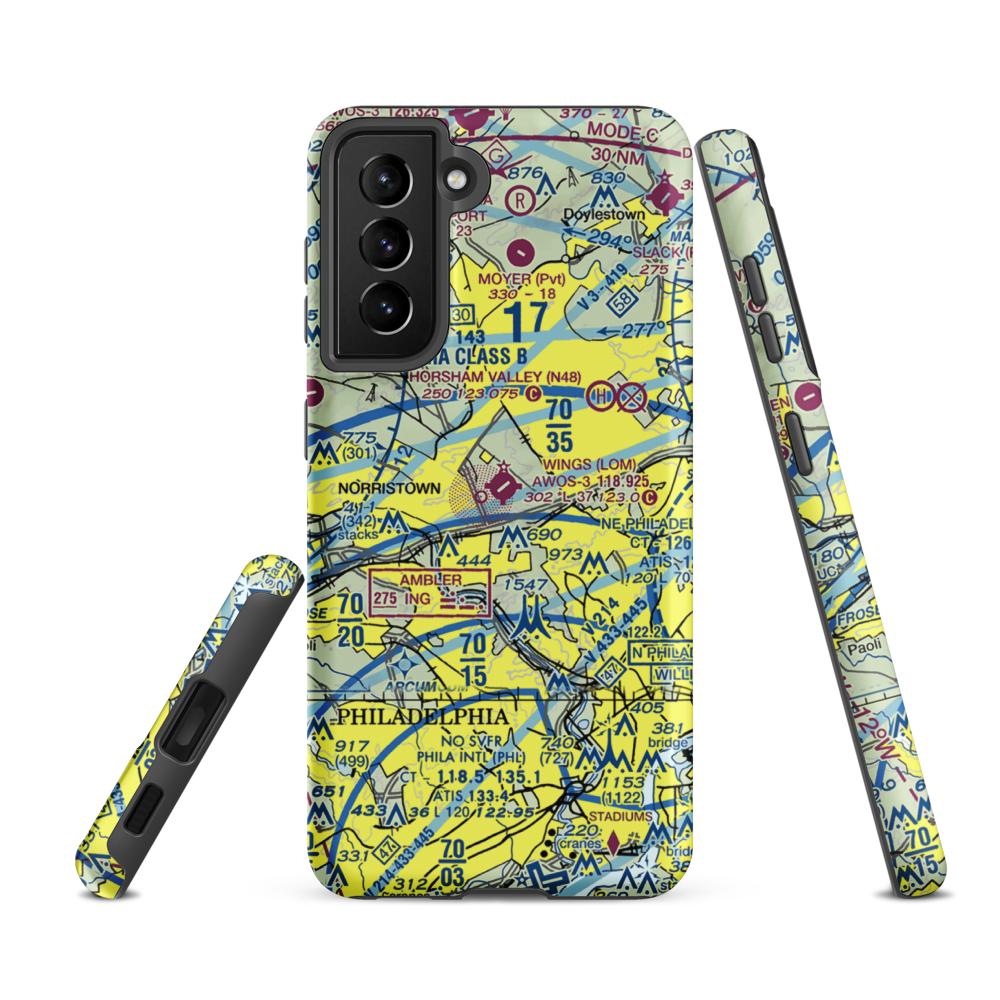 Wings Field (LOM) VFR Sectional Samsung Phone Case Samsung Galaxy S21 Ultra model shown