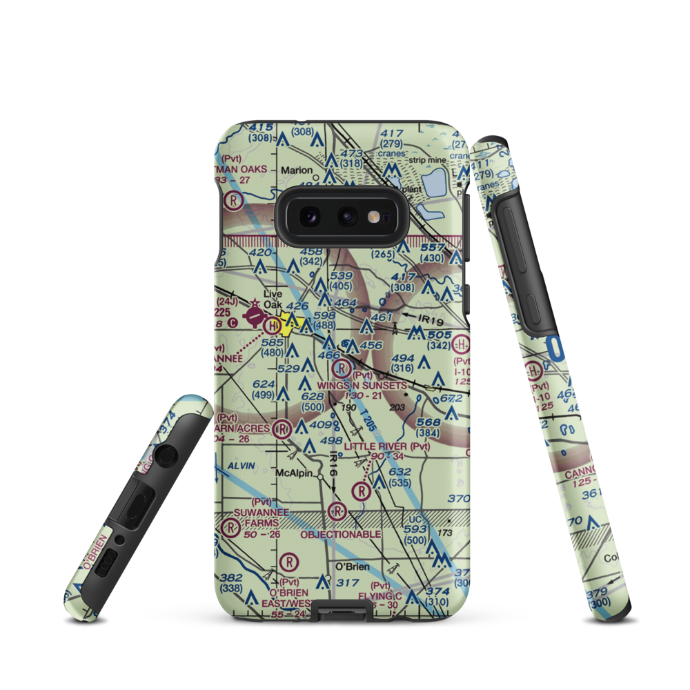 Wings N Sunsets LLC Airport (FL07) VFR Sectional Samsung Phone Case Samsung Galaxy S10 Plus model shown