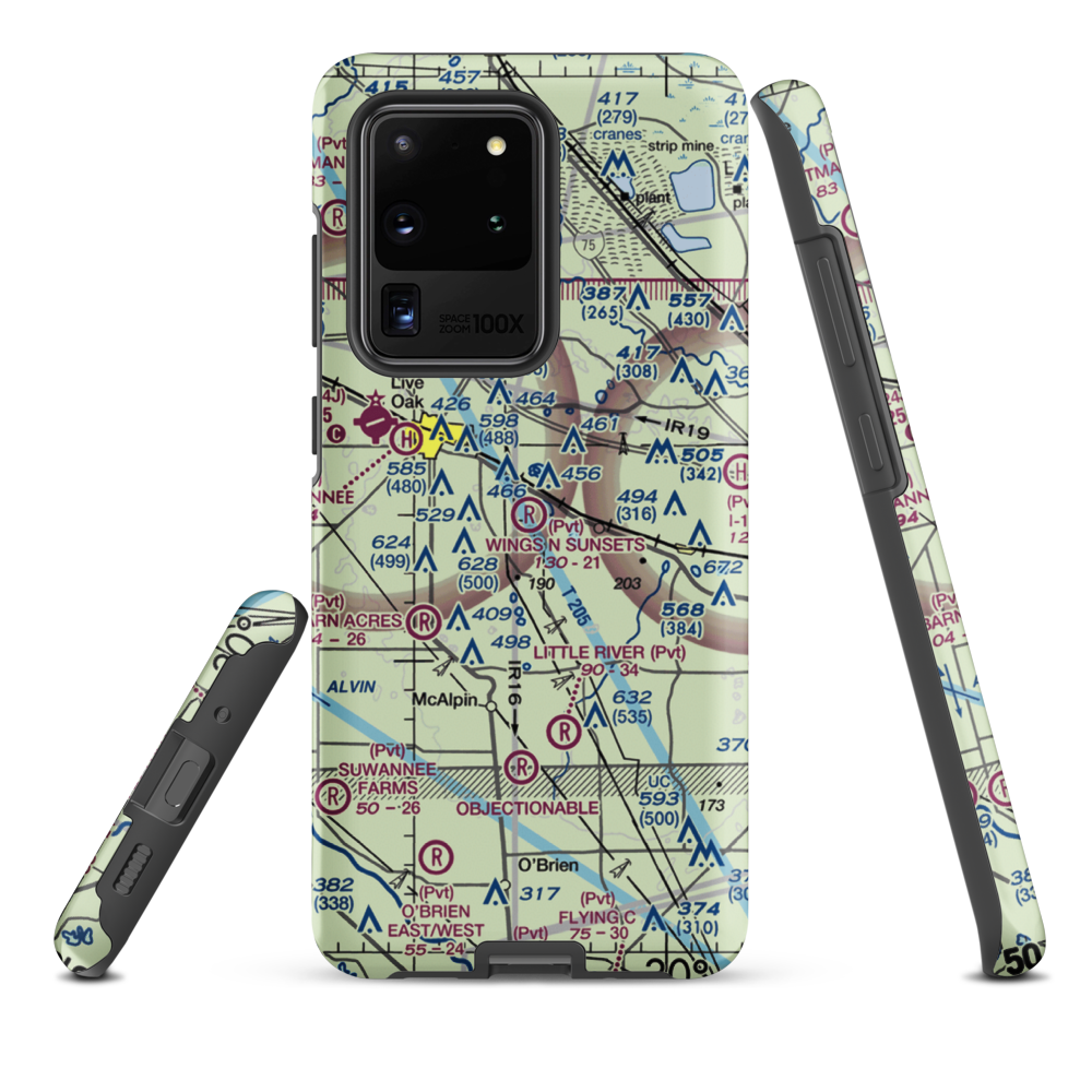 Wings N Sunsets LLC Airport (FL07) VFR Sectional Samsung Phone Case Samsung Galaxy S20 Ultra model shown