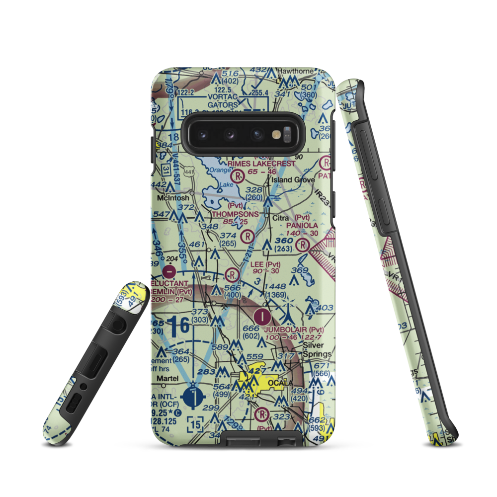 Wings-N-Wheels Airport (FA50) VFR Sectional Samsung Phone Case Samsung Galaxy S10 model shown