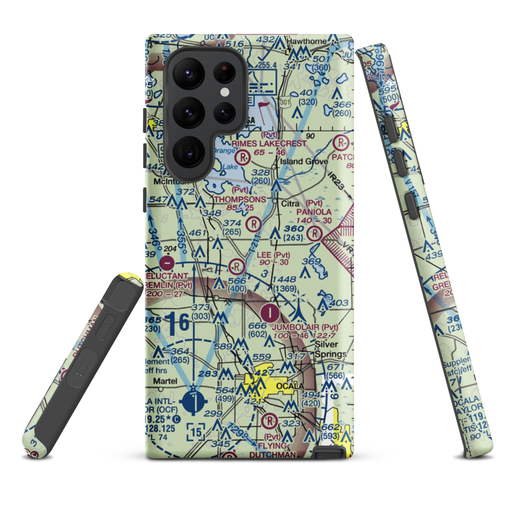 Wings-N-Wheels Airport (FA50) VFR Sectional Samsung Phone Case Samsung Galaxy S22 Ultra model shown