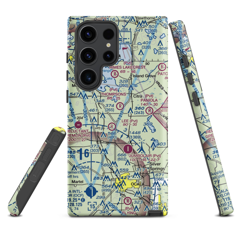 Wings-N-Wheels Airport (FA50) VFR Sectional Samsung Phone Case Samsung Galaxy S23 Ultra model shown
