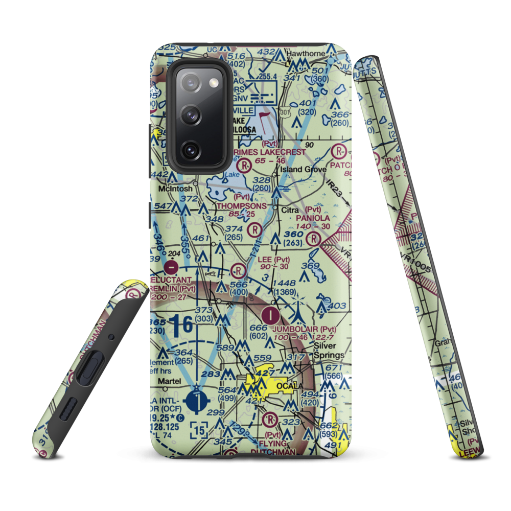 Wings-N-Wheels Airport (FA50) VFR Sectional Samsung Phone Case Samsung Galaxy S20 FE model shown