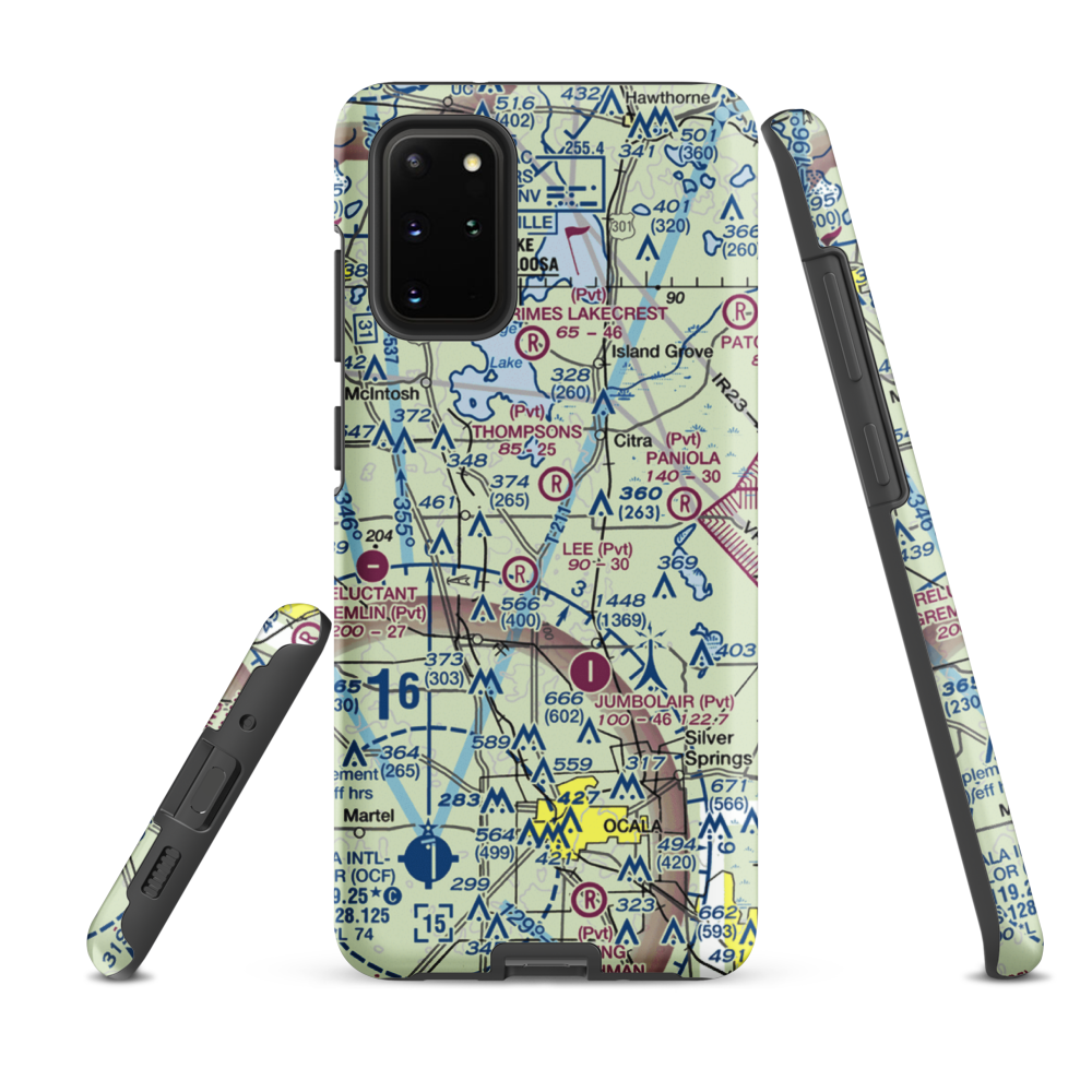 Wings-N-Wheels Airport (FA50) VFR Sectional Samsung Phone Case Samsung Galaxy S20 Plus model shown