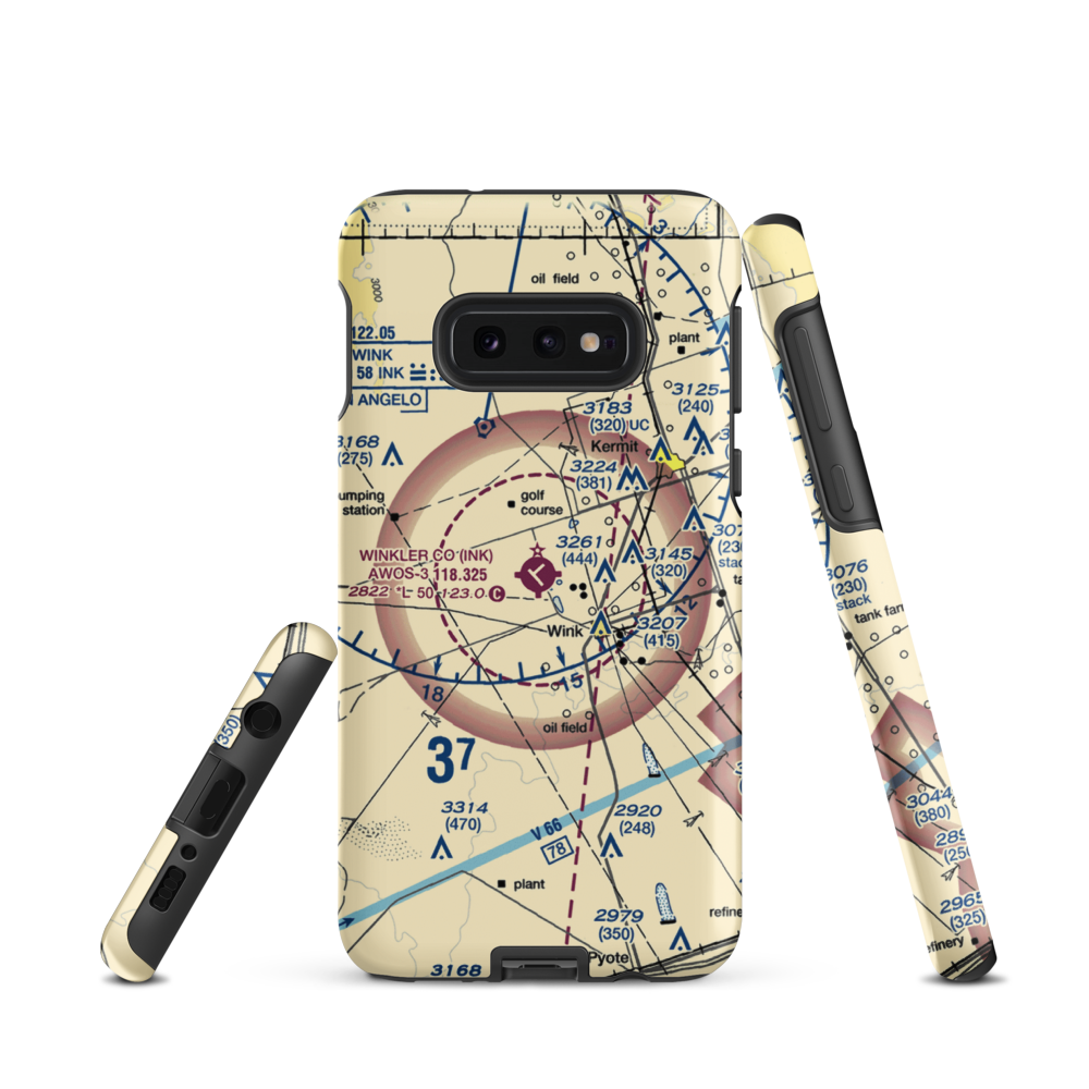 Winkler County Airport (INK) VFR Sectional Samsung Phone Case Samsung Galaxy S10 Plus model shown