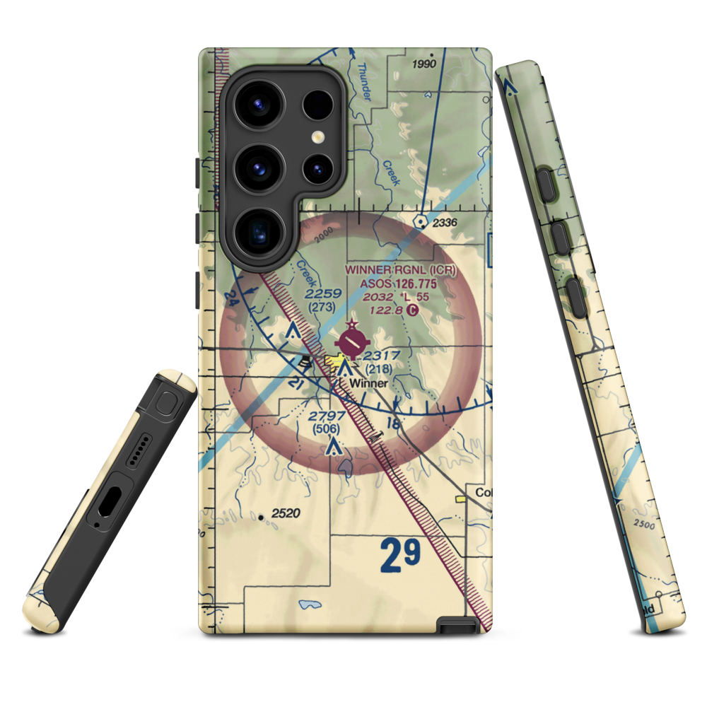 Winner Regional Airport (ICR) VFR Sectional Samsung Phone Case Samsung Galaxy S24 Ultra model shown