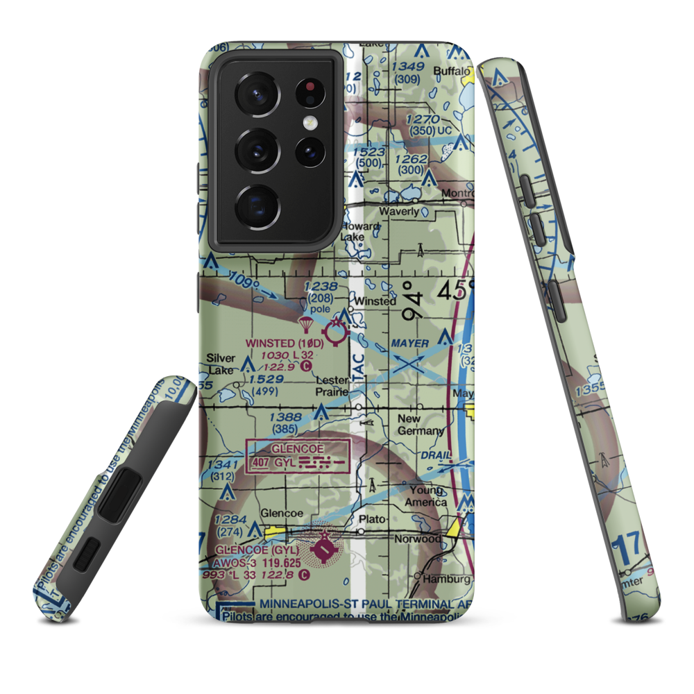 Winsted Municipal Airport (10D) VFR Sectional Samsung Phone Case Samsung Galaxy S21 Ultra model shown