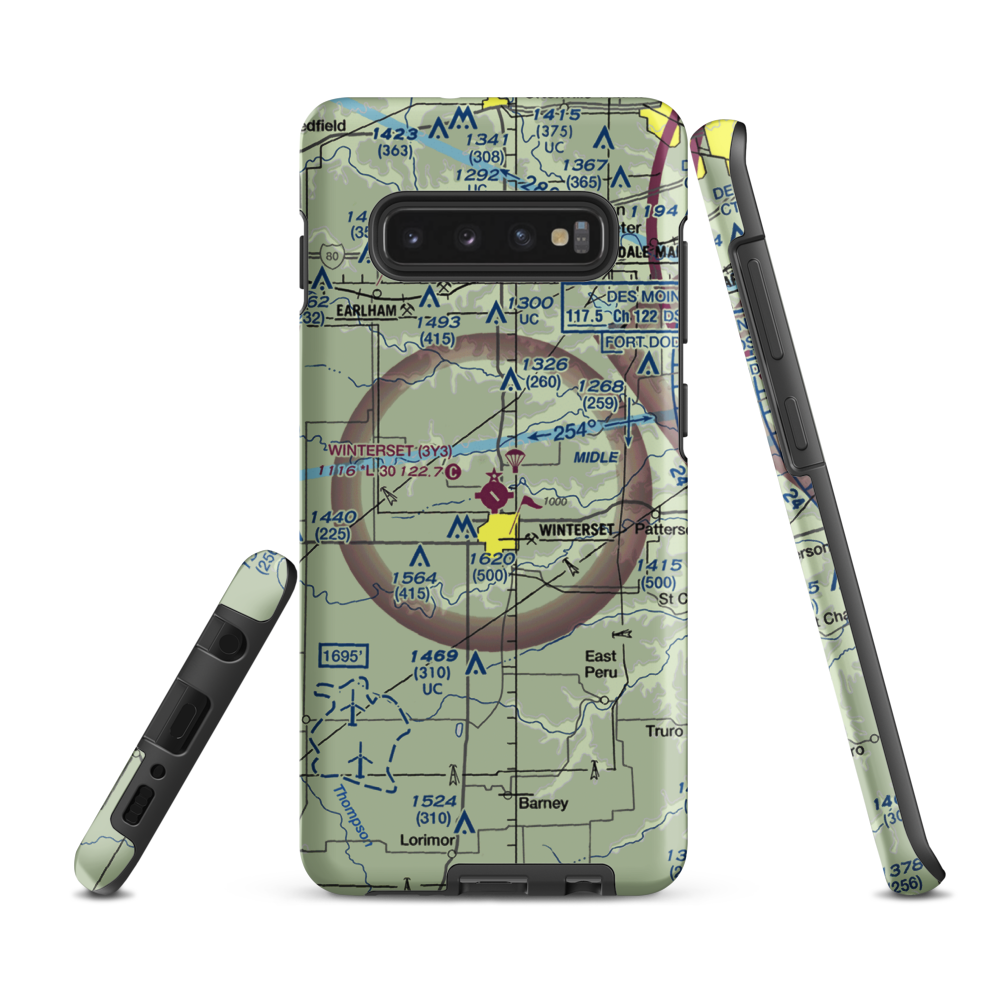 Winterset Madison County Airport (3Y3) VFR Sectional Samsung Phone Case Samsung Galaxy S10 Plus model shown