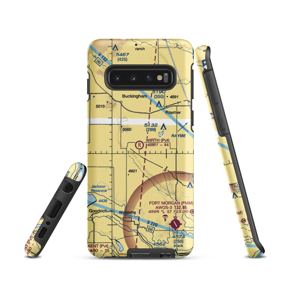 Wirth Field (CO06) VFR Sectional Samsung Phone Case Samsung Galaxy S10 model shown