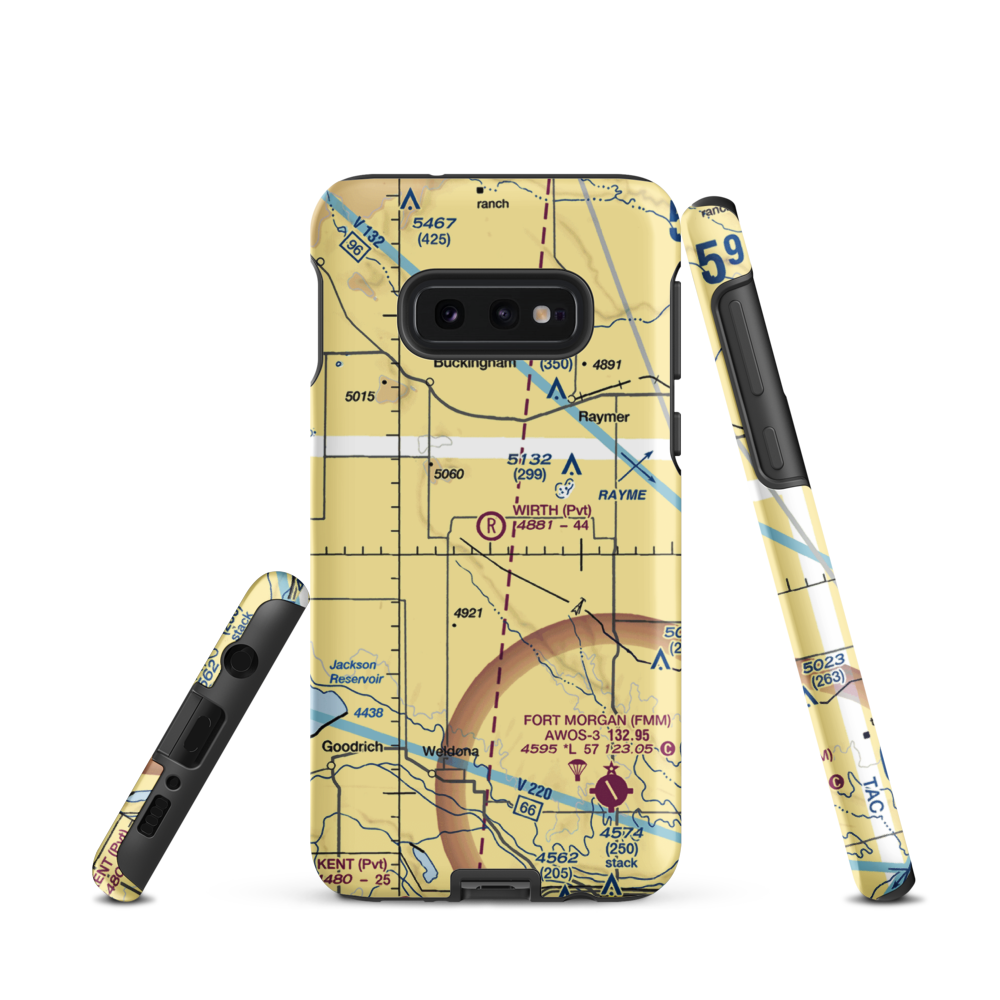 Wirth Field (CO06) VFR Sectional Samsung Phone Case Samsung Galaxy S10e model shown