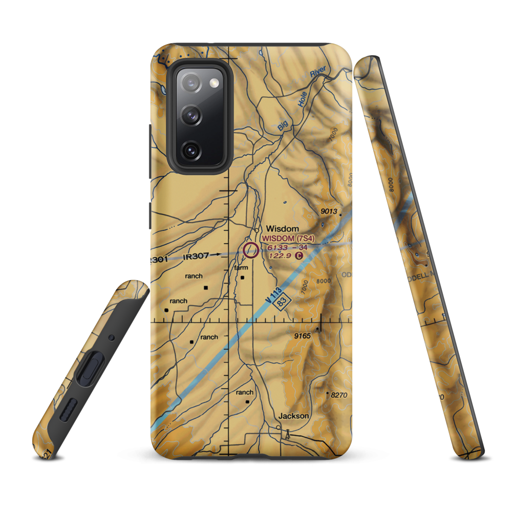 Wisdom Airport (7S4) VFR Sectional Samsung Phone Case Samsung Galaxy S20 FE model shown