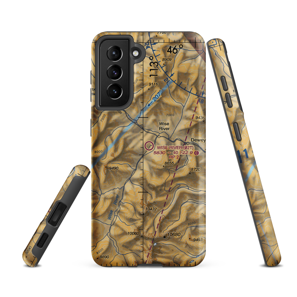 Wise River Airport (02T) VFR Sectional Samsung Phone Case Samsung Galaxy S21 FE model shown
