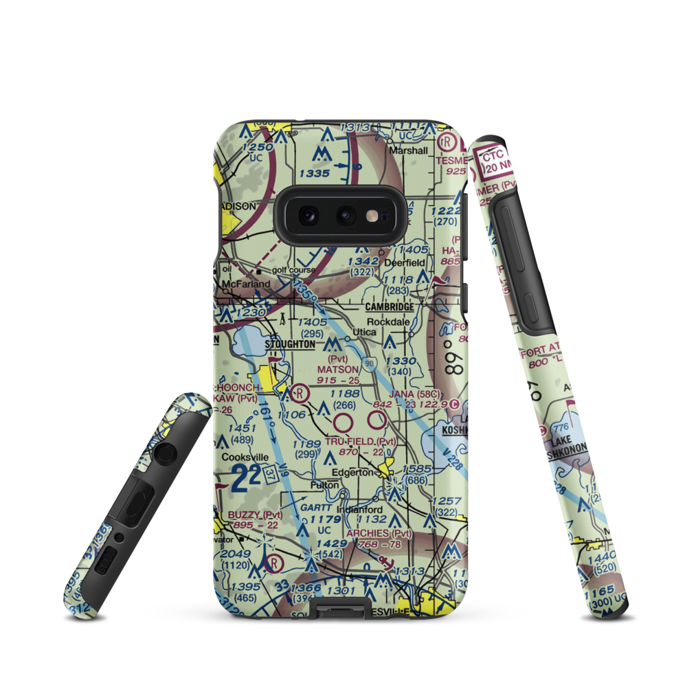 Wisersky Airport (95WI) VFR Sectional Samsung Phone Case Samsung Galaxy S10 Plus model shown