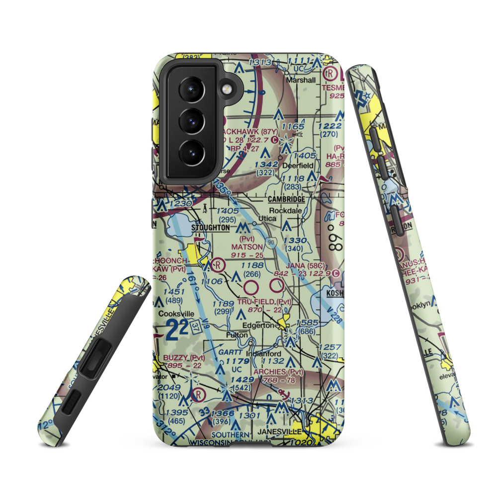 Wisersky Airport (95WI) VFR Sectional Samsung Phone Case Samsung Galaxy S21 FE model shown