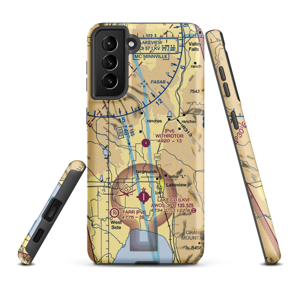Withrotor Airport (22OG) VFR Sectional Samsung Phone Case Samsung Galaxy S21 Plus model shown