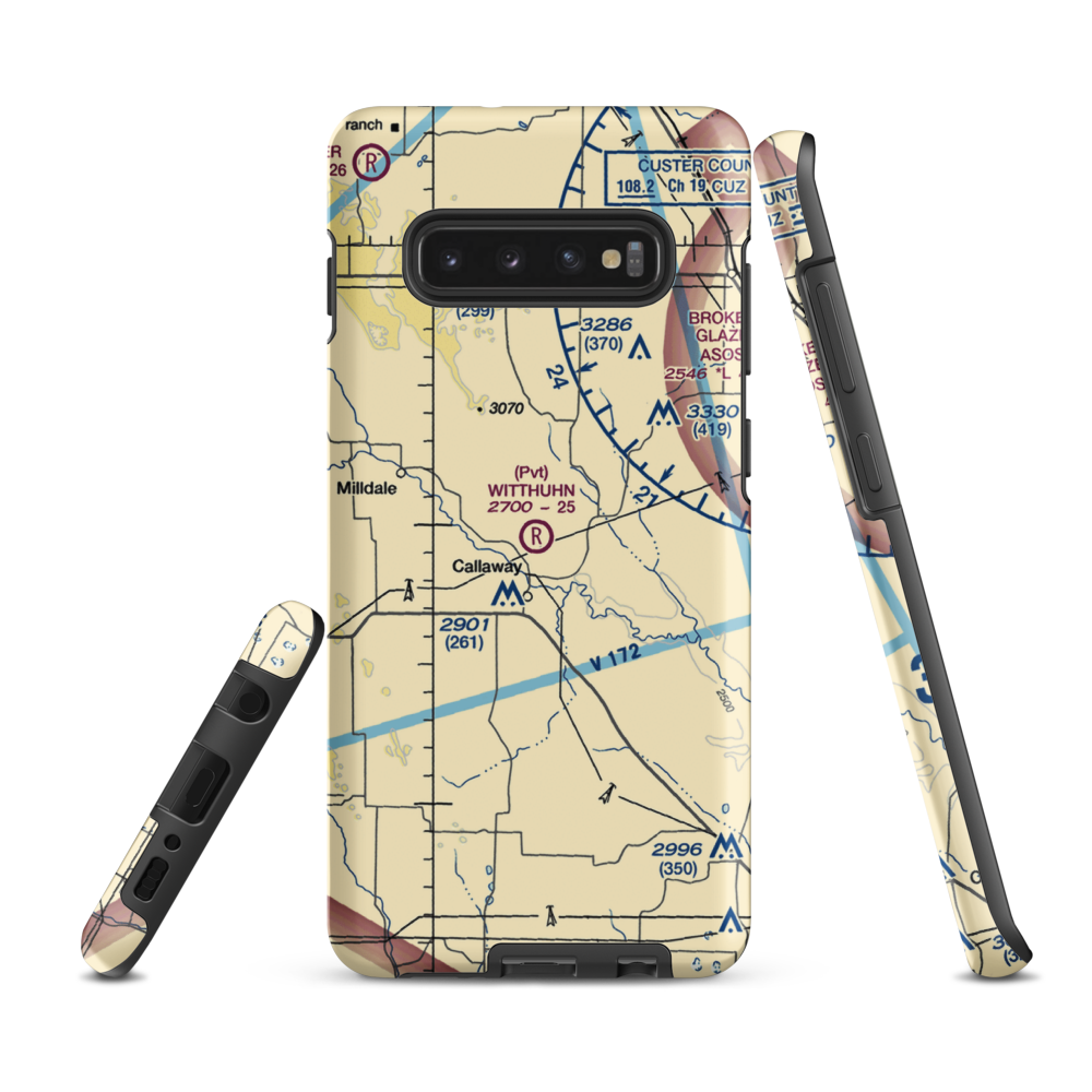 Witthuhn Airport (1NE2) VFR Sectional Samsung Phone Case Samsung Galaxy S10 Plus model shown