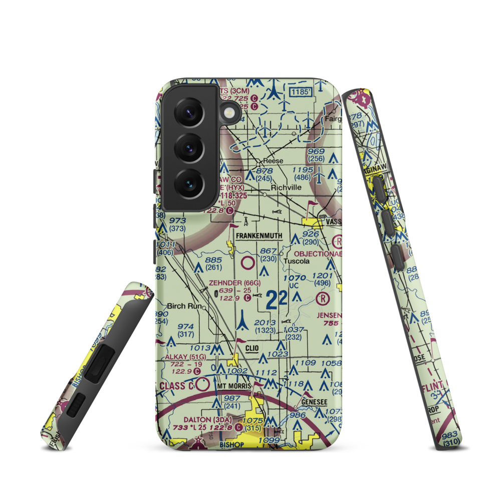 Wm 'Tiny' Zehnder Field (66G) VFR Sectional Samsung Phone Case Samsung Galaxy S22 model shown