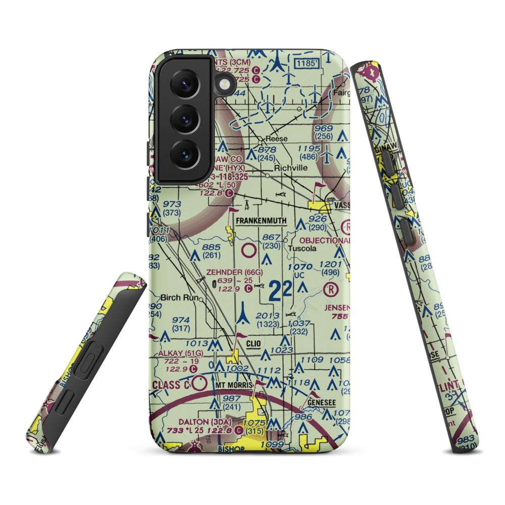 Wm 'Tiny' Zehnder Field (66G) VFR Sectional Samsung Phone Case Samsung Galaxy S22 Plus model shown