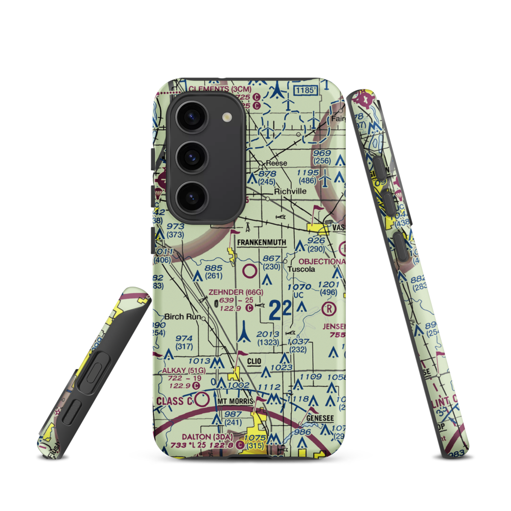 Wm 'Tiny' Zehnder Field (66G) VFR Sectional Samsung Phone Case Samsung Galaxy S23 model shown