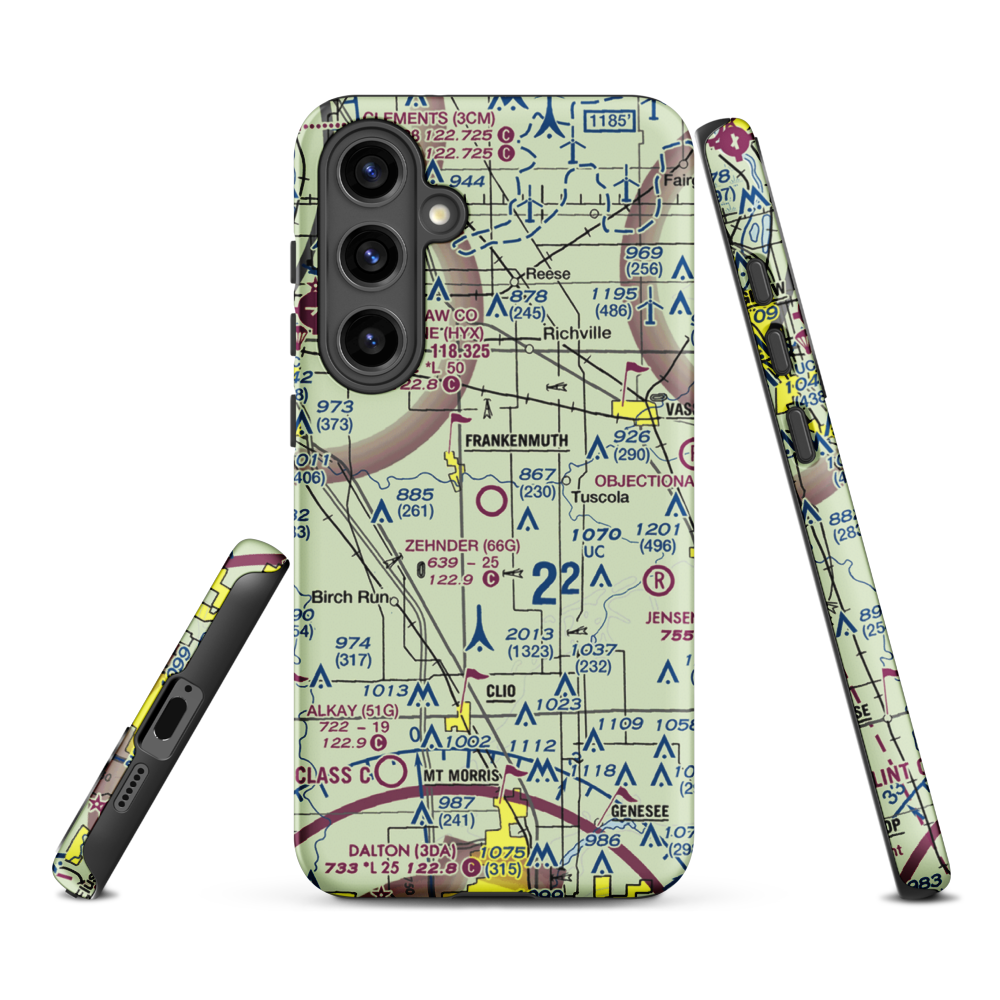 Wm 'Tiny' Zehnder Field (66G) VFR Sectional Samsung Phone Case Samsung Galaxy S24 Plus model shown