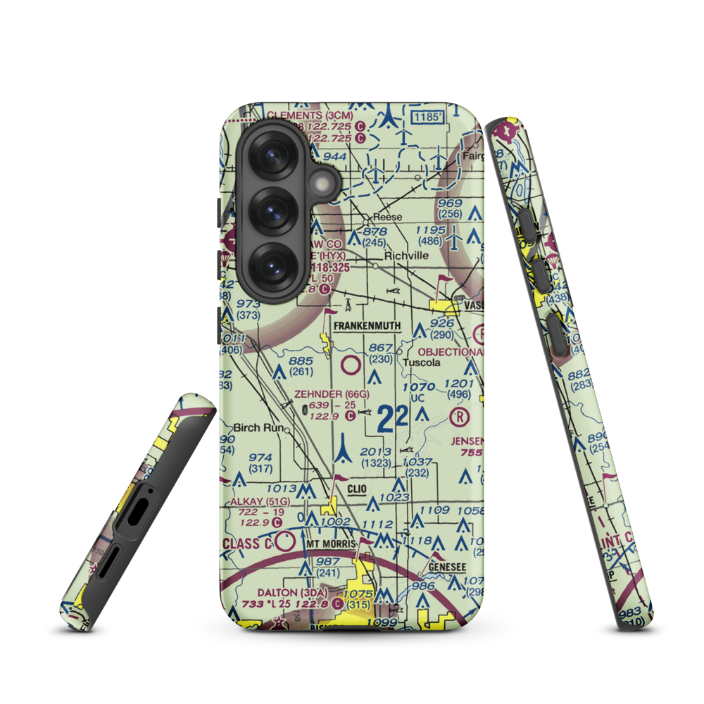 Wm 'Tiny' Zehnder Field (66G) VFR Sectional Samsung Phone Case Samsung Galaxy S25 model shown