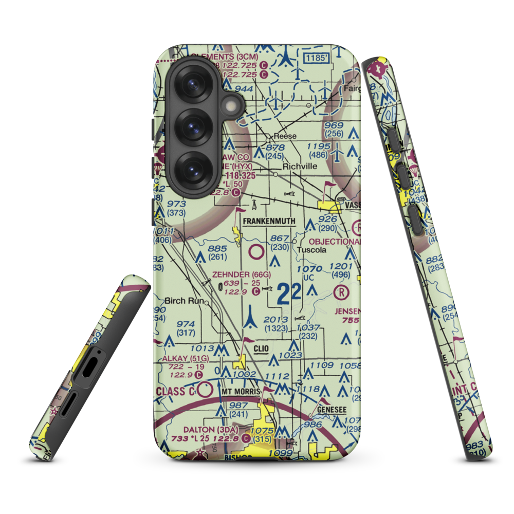 Wm 'Tiny' Zehnder Field (66G) VFR Sectional Samsung Phone Case Samsung Galaxy S25 Plus model shown