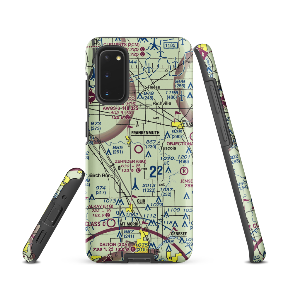 Wm 'Tiny' Zehnder Field (66G) VFR Sectional Samsung Phone Case Samsung Galaxy S20 model shown