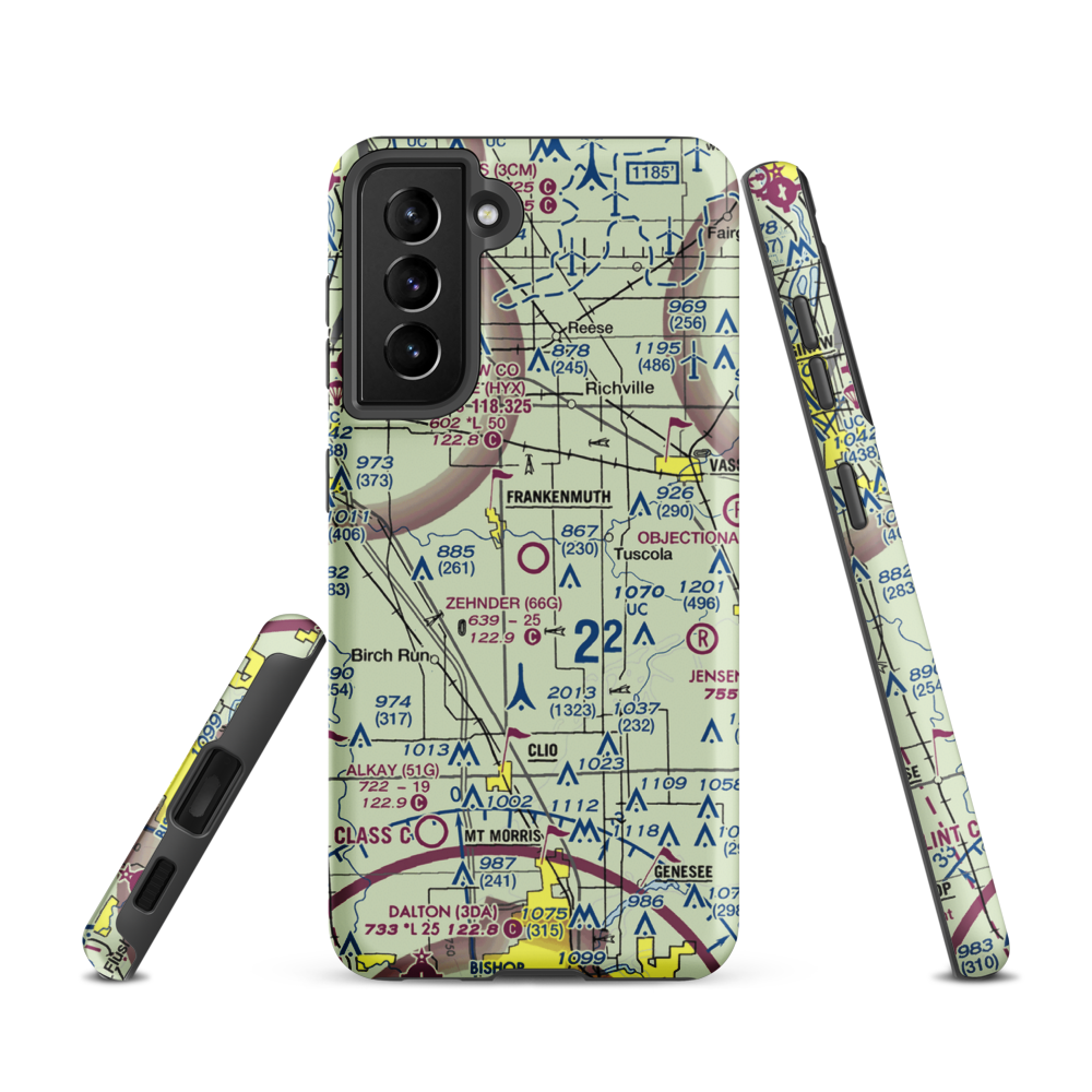 Wm 'Tiny' Zehnder Field (66G) VFR Sectional Samsung Phone Case Samsung Galaxy S21 model shown