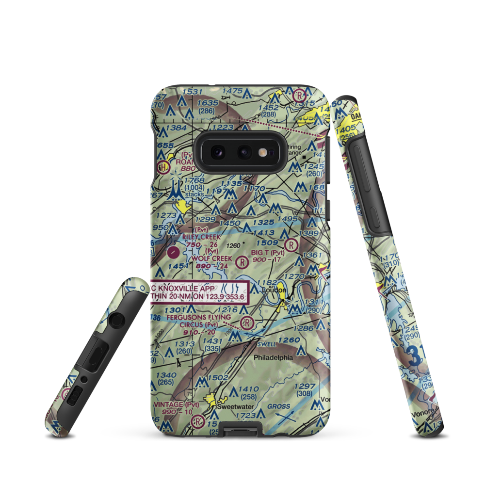 Wolf Creek Airport (2TN7) VFR Sectional Samsung Phone Case Samsung Galaxy S10e model shown