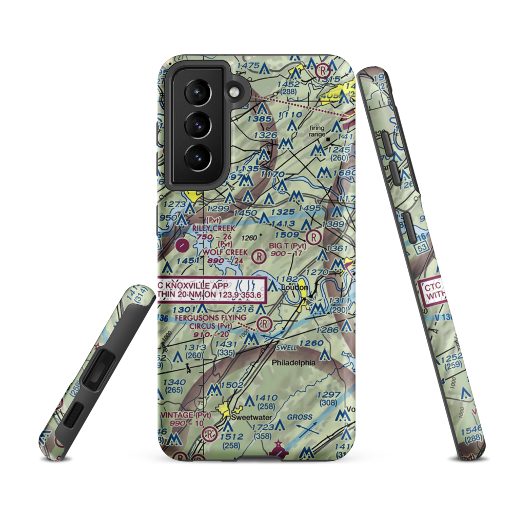 Wolf Creek Airport (2TN7) VFR Sectional Samsung Phone Case Samsung Galaxy S21 FE model shown