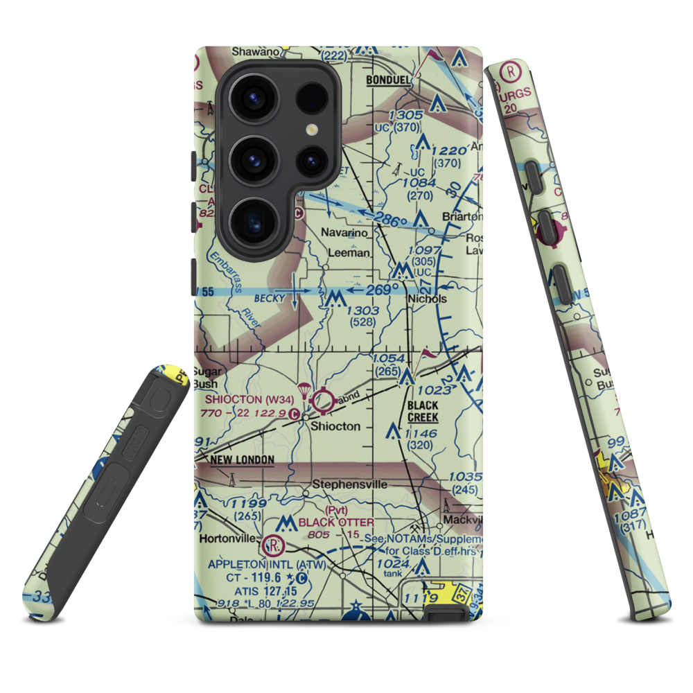 Wolf River Landing Strip (8WI5) VFR Sectional Samsung Phone Case Samsung Galaxy S23 Ultra model shown