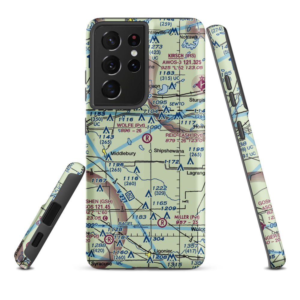 Wolfe Field (IN65) VFR Sectional Samsung Phone Case Samsung Galaxy S21 Plus model shown