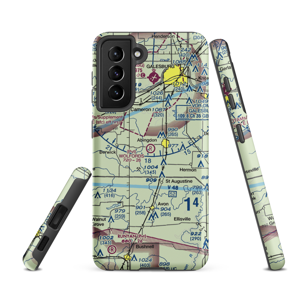 Wolford's Airport (IL01) VFR Sectional Samsung Phone Case Samsung Galaxy S21 Ultra model shown