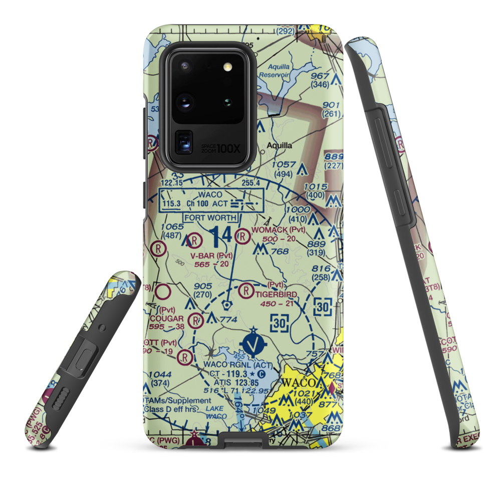 Womack Farm Airport (75TE) VFR Sectional Samsung Phone Case Samsung Galaxy S20 Ultra model shown